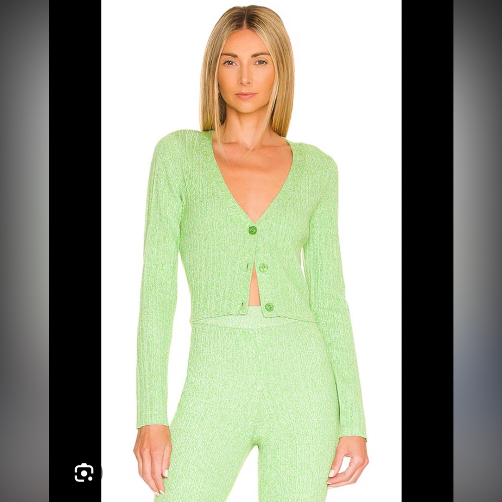 Lovers and Friends McKenna Wool Cardigan in Marled Green Size Large